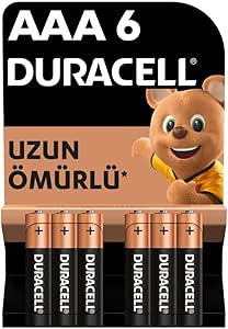 Duracell AAA Alkalin İnce Kalem Pil (6’lı paket) 1,5 V LR03/MN2400