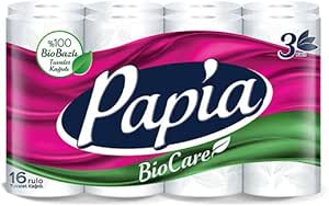 Papia Biocare Tuvalet Kağıdı (3 katlı) 16 Rulo