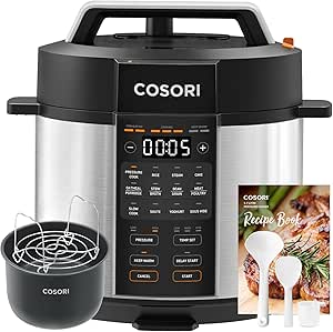 COSORI Düdüklü Tencere, 9’u 1 Arada, 14 Fonksiyonlu Çoklu Pişirici, 5,7 L Düdüklü Tencere, Yavaş Pişirici ve Sous Vide, Sote Tavası, Paslanmaz Çelik