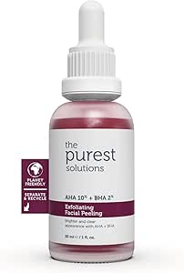 The Purest Solutions, AHA & BHA Canlandırıcı & Cilt Tonu Eşitleyici Kırmızı Peeling Cilt Bakım Serumu 30 ml (Aha 10% + Bha 2%)