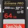 SanDisk Extreme PRO SDXC UHS-I hafıza kartı 64 GB (V30, aktarım hızı 200 MB/sn, U3, 4K UHD videolar, SanDisk QuickFlow teknolojisi, ısıya dayanıklı)