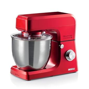 Ariete Gourmet Professional Mutfak Şefi Kırmızı 1598/01-7 Litre Geniş Hazne, Gurme Profesyonel Stand Mikser, Planet Yoğurma Makinesi, 1200 Watt, 6 Hızlı, Darbe Fonksiyonu, Sıçrama Önleyici Kapak