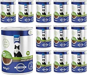 Pawpaw Yetişkin Kedi Kuzulu ve Jöleli Konserve Mama 400 Gr x 12 Adet