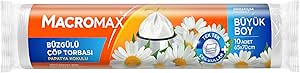 Macromax Büzgülü Çöp Torbası Büyük Boy (65x70cm) Papatya Kokulu 10 Adet Süper Ekonomik Paket