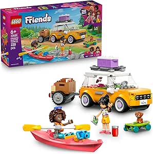 LEGO Friends Arkadaşlık Seyahat Arabası 42659-6 Yaş ve Üzeri Kız ve Erkek Çocuklar için 2 Mini Bebek ve 1 Köpek Figürü ile Aksesuarlar İçeren Yaratıcı Oyuncak Yapım Seti, Hediye Fikri (220 Parça)