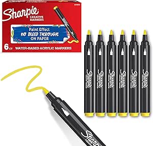 SHARPIE Akrilik markör, Yuvarlak uç, Sarı
