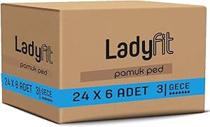 Ladyfit Pamuk 144’lü Gece Vegan Ped (24 x 6 Adet)