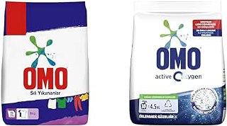 Omo Toz Çamaşır Deterjanı Sık Yıkananlar 5 kg(1) Omo Active Oxygen Toz Çamaşır Deterjanı Beyazlar için, 4.5 kg(1)