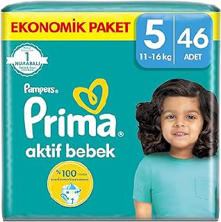 Prima Bebek Bezi Aktif Bebek 5 Beden 46 Adet Junior Fırsat Paketi