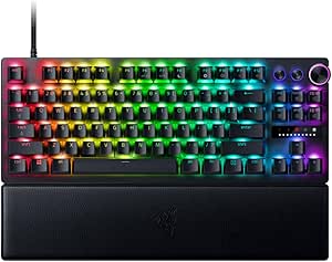Razer Huntsman V3 Pro Tenkeyless – Sayısal Tuş Takımsız Analog Optik E-Spor Klavye – Razer Snap Tap %26 Hızlı Yangın Tetikleyici (Kontrol Cihazı, PBT Tuş Başlıkları) ABD Düzeni | Siyah