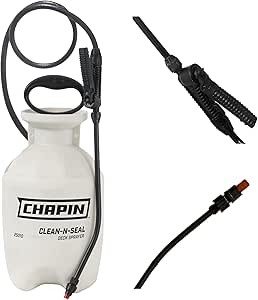 Chapin International 25010 1 Galon Clean ‘N Seal Poly Güverte Spreyi, Güverte Temizleyiciler ve Şeffaf Lekeler ve Sızdırmazlık Elemanları için, 1 Galon (1 Galon Püskürtücü/Paket)