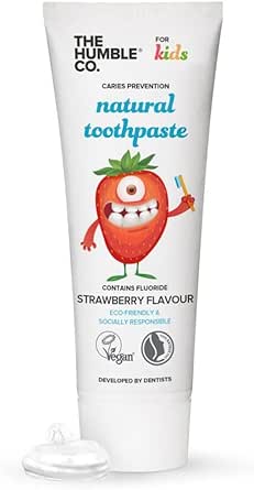 The Humble Co. Vegan Çocuklar için Çilek Aromalı Diş Macunu 75 ML 1 Paket(1 x 75 ml)