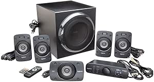 Logitech Z906 5.1 Surround Ses Hoparlör Sistemi, Çoklu Giriş, THX Sertifikalı, 1000 W Dolby Digital/DTS Kod Çözme Özellikli, Siyah