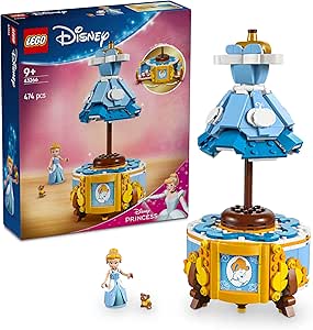 LEGO Disney Princess Sindirella’nın Elbisesi 43266-9 Yaş ve Üzeri Prenses Seven Kız ve Erkek Çocuklar için Sergileme Standı ve Sindirella Mini Bebeği İçeren Yaratıcı Oyuncak Yapım Seti (474 Parça)