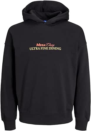 JACK %26 JONES Erkek JORULTRA SWEAT HOOD TG Sweatshirt Siyah XL