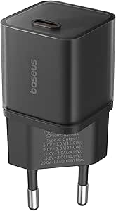 OS-Baseus GaN5S Hızlı Şarj Adaptörü 1C, 30W EU, Siyah