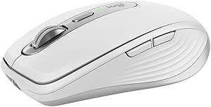 Logitech MX Anywhere 3S Sessiz Kompakt Kablosuz Mouse, 8.000 DPI Sensör ile Tüm Yüzeylerde Kullanım, MagSpeed Elektromanyetik Kaydırma Özelliği, USB C, Bluetooth, Windows PC, Linux, Chrome, Mac, Beyaz