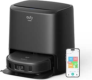 eufy by anker Clean X9 Pro Hibrit Robot Süpürge, 5500 Pa, Çift Döner Başlıklı Basınçlı Mop Sistemi, Otomatik Temizleme İstasyonlu, Halı Temizliği için Mop Kaldırma, Lazer Navigasyon, Siyah