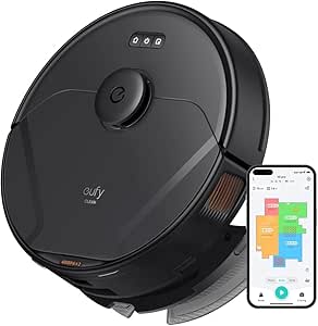 eufy by Anker Clean X8 Pro Robot Süpürge, 2×4000 Pa Emiş Gücü, Patentli Aktif Dolaşmayı Önleyen™ Rulo Fırça, iPath™ Lazer Navigasyon T2266 Siyah