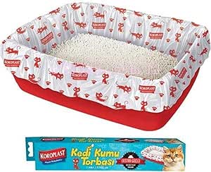 Koroplast Büzgülü Kedi Kumu Poşeti 7’li Set, 82×50 cm Extra Güçlü Büzgülü Kolay Bağlama, Pratik Sızdırmaz Kullan-At Torbası, Kedi Tuvalet Kabına Uygun, Hijyenik Temizlik Sağlayan Kedi Kumu Torbası