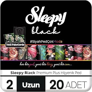 Sleepy Black Premium Plus Hijyenik Ped Uzun 20 Adet Ped