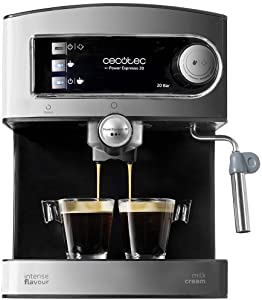 Cecotec Cumbia Power Espresso 20 Barista Aromax Espresso Makinesi, 2900W, 2 Isıtma Sistemi, 20 Bar Basınç Pompası, Manometre, Çift Çıkışlı Filtre Tutucu ve 2 Filtre (Basic)