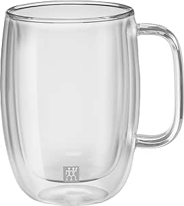 Zwilling Sorrento Çift Camlı Kulplu 2’li Latte Macchiato Bardak Seti, Şeffaf, 450 ml