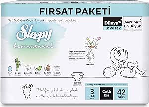 Sleepy Bio Natural Fırsat Paketi Bebek Bezi 3 Numara Midi 42 Adet