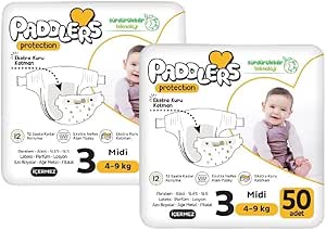 Paddlers Protection Bebek Bezi 3 Numara Midi 100 Adet (4-9 Kg) 2’li Jumbo Set