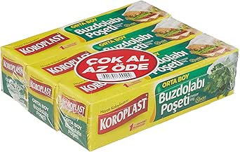 Koroplast 3’lü Çok Al Az Öde Orta Boy 60’lı Buzdolabı Poşeti (3 x 20 Adet)