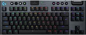 Logitech G G915 X LIGHTSPEED TKL Düşük Profilli Kablosuz Oyun Klavyesi, Çift Katmanlı PBT Tuş Kapakları, Programlanabilir Tuşlar RGB Arka Aydınlatma, Alüminyum Kaplama, PC/Mac Uyumlu, İngilizce, Siyah