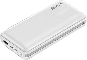 SHAZA 20.000 Mah Kendinden Kablolu Taşınabilir Şarj Cihazı Beyaz