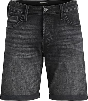 Jack %26 Jones Erkek JJICHRIS JJWOOD SHORTS GE 815 SN Şort, Siyah Denim, S