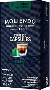 Moliendo Finest Coffee Kapsül No:5 Nespresso Uyumlu Alüminyum Kapsül 10 Adet