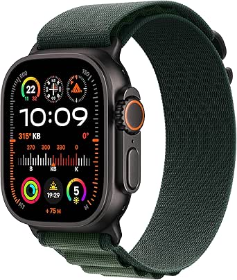 Apple Watch Ultra 2 GPS + Cellular 49 mm Akıllı Saat, Sağlam Titanyum Kasa Spor Saati ve Koyu Yeşil Alpine Loop – Küçük Boy.Fitness Takibi, Hassas GPS, Eylem Düğmesi, Ekstra Uzun Pil Ömrü, Karbon Nötr