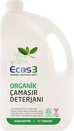 Ecos3 Organik Çamaşir Deterjani (2500 Ml – 72 Yıkama) 1 Paket(1 x 2500 ml)