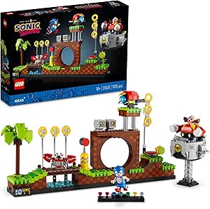 LEGO® Ideas Sonic the Hedgehog Yeşil Tepe Bölgesi 21331 – Yetişkinler için Nostaljik Yapım Seti (1125 Parça)