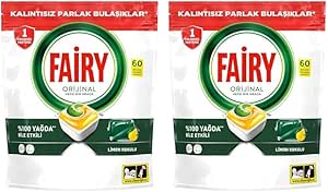 Fairy Hepsi Bir Arada 60 Yıkama Bulaşık Makinesi Deterjanı Kapsülü Limon Kokulu 2li paket
