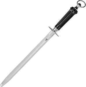 MITSUMOTO SAKARI 40 cm paslanmaz çelik bileme çubuğu, Japon bıçak bileyici, yüksek karbon içeriğine sahip bileme çeliği, mutfak çeliği, profesyonel bileme taşı (ABS sap ve güçlü mıknatıs)
