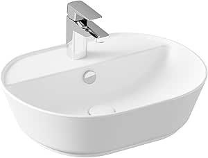 VitrA Geo 7428B001-0001 Oval Çanak Lavabo 55 cm, Mat Beyaz