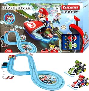 Carrera İlk 20063028 Mario Yarış Arabası- İlk Slot Yarış Arabası 3 Yaş ve Üzeri Çocuklar için, 2.9 Metre, Mario Yarış Arabası ile, Mario & Mario Yarış Arabası – Luigi