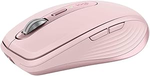 Logitech MX Anywhere 3S Sessiz Kompakt Kablosuz Mouse, 8.000 DPI Sensör ile Tüm Yüzeylerde Kullanım, MagSpeed Elektromanyetik Kaydırma Özelliği, USB C, Bluetooth, Windows PC, Linux, Chrome, Mac, Pembe