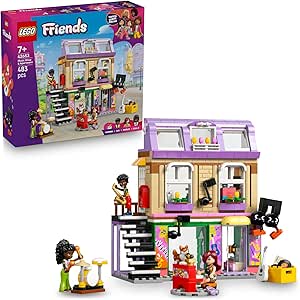 LEGO Friends Müzik Mağazası ve Daire 42653-7 Yaş ve Üzeri Çocuklar için 3 Mini Bebek İçeren Yaratıcı Oyuncak Yapım Seti, Doğum Günü Hediyesi, Özel Gün Hediye Fikri (483 Parça)