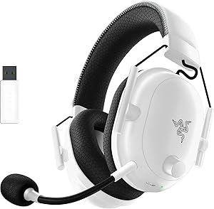 Razer BlackShark V2 Pro (2023) – PC Premium Kablosuz E-Spor Kulaklığı (HyperClear Süper Geniş Bant Mikrofon, TriForce Titanyum 50mm Sürücü, HyperSpeed ​​Kablosuz, 70 Saat Pil) Beyaz