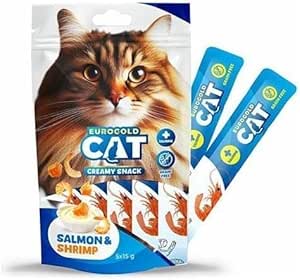 EuroGold Cat Sıvı Kedi Ödülü Somon-Karides 5×15 gr