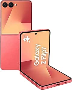 Samsung Galaxy Z Flip7, Yapay Zeka Telefonu, Mercan, 256GB depolama, 12GB Bellek, Selfie için 50MP Kamera, 3nm İşlemci, 4300mAh Pil (Samsung Türkiye Garantili)