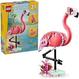 LEGO Creator 3’ü 1 Arada Vahşi Hayvanlar: Pembe Flamingo 31170 – 8 Yaş ve Üzeri Kız ve Erkek Çocukları için Kakadu Papağanı veya Aksolotl’a Dönüşebilen Yaratıcı Oyuncak Seti, Hediye Fikri (288 parça)