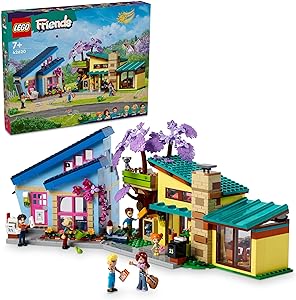 LEGO Friends Olly ve Paisley’nin Aile Evleri 42620-7 Yaş ve Üstü Kız ve Erkek Çocuklar için Mini Bebekler, Aksesuarlar ve Oyuncak Hayvanlar İçeren Rol Yapma Oyuncağı (1126 Parça)