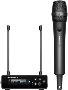 Sennheiser EW-DP 835 SET (Q1-6) Taşınabilir Dijital UHF Kablosuz Mikrofon Sistemi, SKM-S El Vericisi ve Dinamik Mikrofon Modülü MMD 835 Böbrek Özellikli – Siyah (700030)