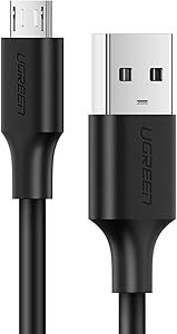 UGREEN 2.0 A USB-A & Micro USB Data ve Şarj Kablosu, 1 Metre, Siyah, 60136